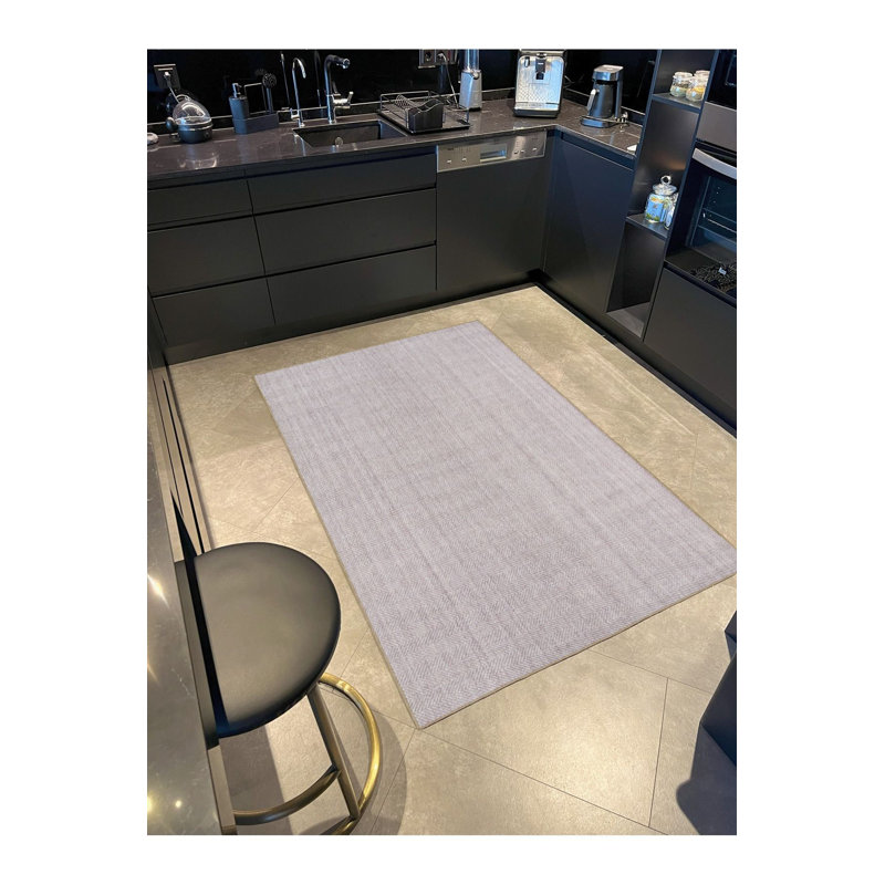 Tapis décoratif gris clair à pois, lavable à la machine, Rectangle 2 pi 6 po x 4 pi 11 po