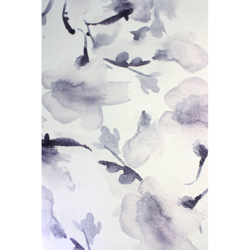 Tapis floral gris / ivoire