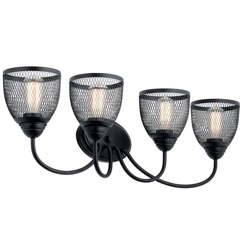 Éclairage pour salle de bain 4 lumières Credle, Noir