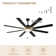 Synia 72" Dimmable Ceiling Fan with LED Light and Remote, 6-speed Reversible Fan