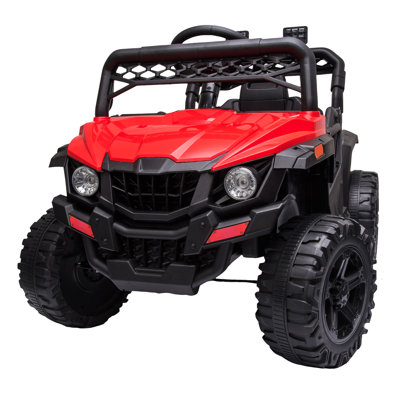 12V Kids Ride On UTV with Remote Control, Electric Powered Vehicle with Spring Suspension, FM Radio, LED Lights, AUX USB Port and Music for Toddlers