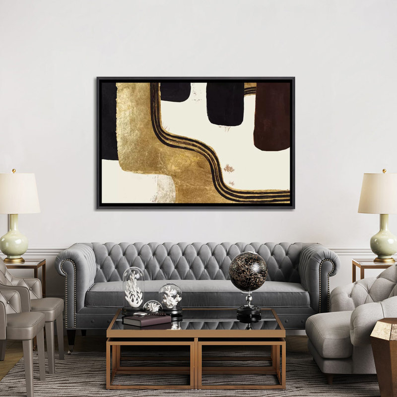 « Retro Safari » par Patricia Pinto-impression, Pas de tapis, Toile avec cadre noir patiné, H 60 po x l 40po x P 1,5 po