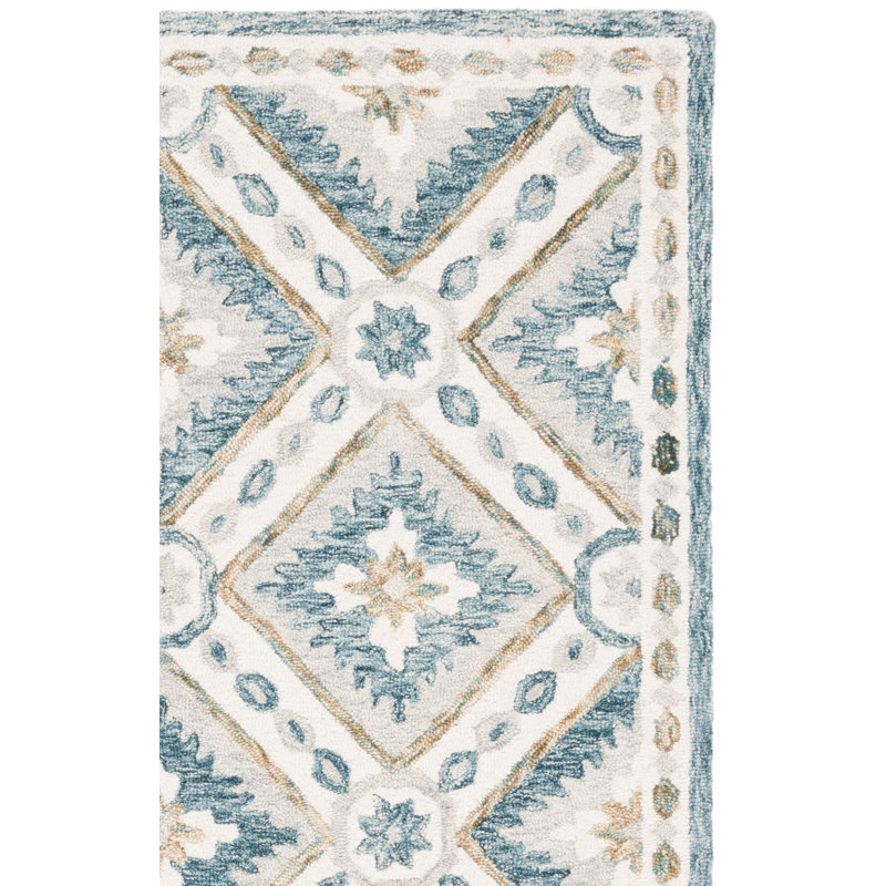 Martha Stewart Hand Tufted Wool/Cotton Moroccan Rug in Beige/Green/Yellow, Rectangle 3" x 5"