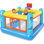 Petit château gonflable d'intérieur 5,58 pi x 5,58 pi Adam avec panier de basketball et marelle - PVC sans phtalate, conception silencieuse et sans prise
