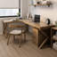 Bureaux en bois massif brun en forme de L-107198180-107198183
