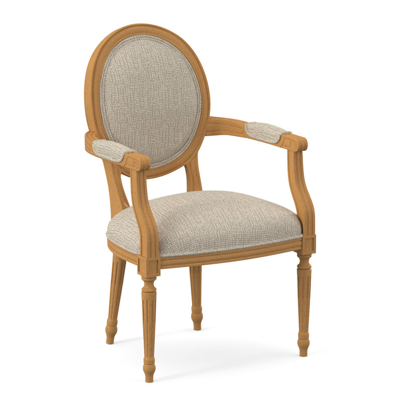 Chaise avec accoudoirs en tissu Dauphin, Ambre, Tremplins ivoires