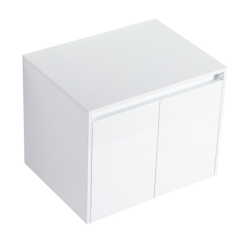 24" Glossy White Wall Cabinet For Bathroom, 2 Soft - Closing Doors, Floating Mount, Kd Packed, Suitable Multiple Scenarios, Interior Adjustable Shelf, Plywood Modern Bathroom With Ideal Storage Room,