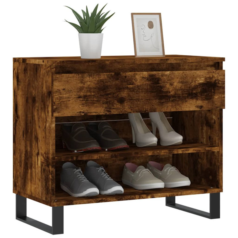 Bardha 4 Pair Shoe Storage Cabinet, Brown/White/Pink