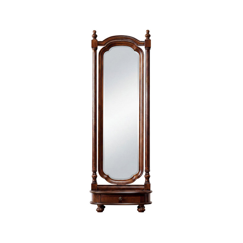74.8"American-style solid wood floor-standing dressing mirror