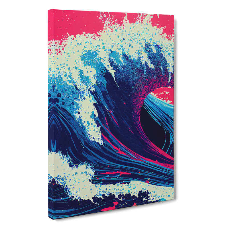 XC1022-1617X Colourful Ocean Wave No.3 Abstract - Wrapped Canvas Print, 76cm H x 50cm W x 3cm D