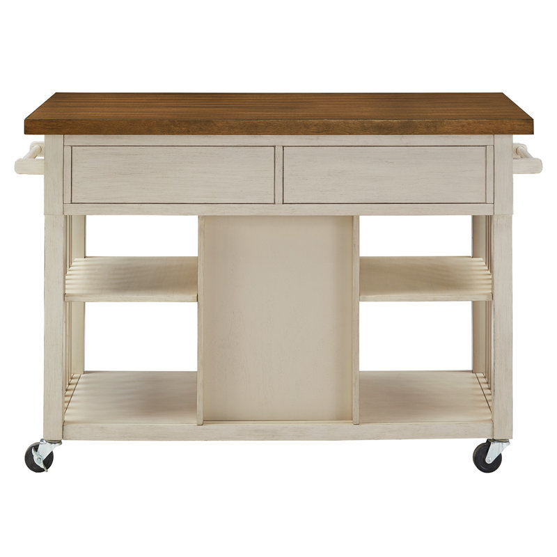 Sariyah Wood Kitchen Cart, Antique White