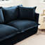 Fauteuil de salon avec chenille bleue, sièges spacieux, tissu amovible, chenille large et stable, confort d'assise profond, housses, structure-896245323