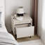 Mott 1 Drawer Nightstand Bedside Cabinet Sandstone with Black Metal Legs