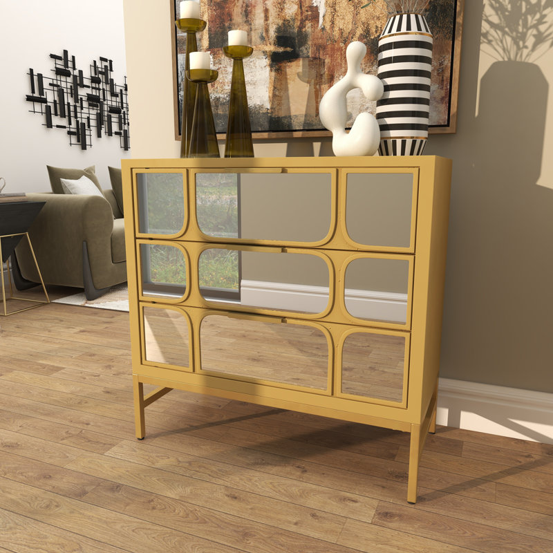Clell Accent Chest, Black, Gold