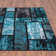 Tapis abstrait bleu / gris / noir Catalan