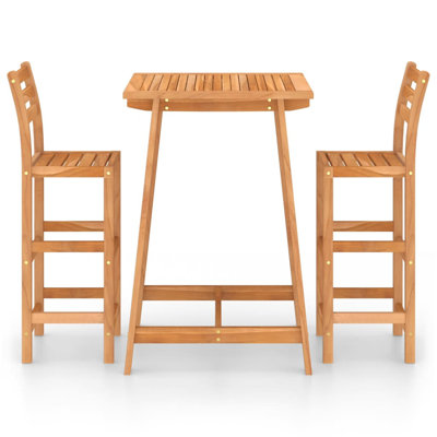 Pratcher 2 - Person Acacia Wood Patio Dining Set with Square Table