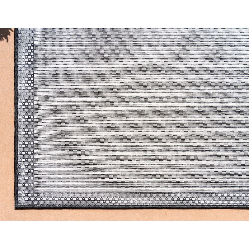 Outdoor Veranda Area Rug Charcoal Color, Rectangle 8' x 11'4"