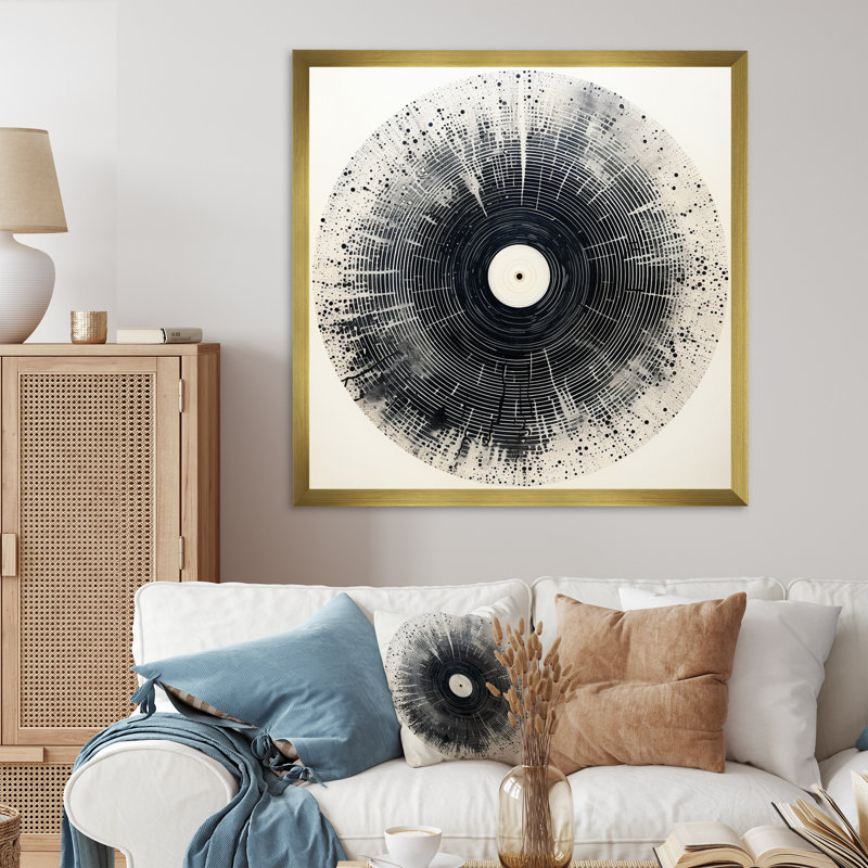 Vinyle disque vinyle Serenade III, H 16 po x l 16 po x P 1 po, Cadre doré à une seule photo