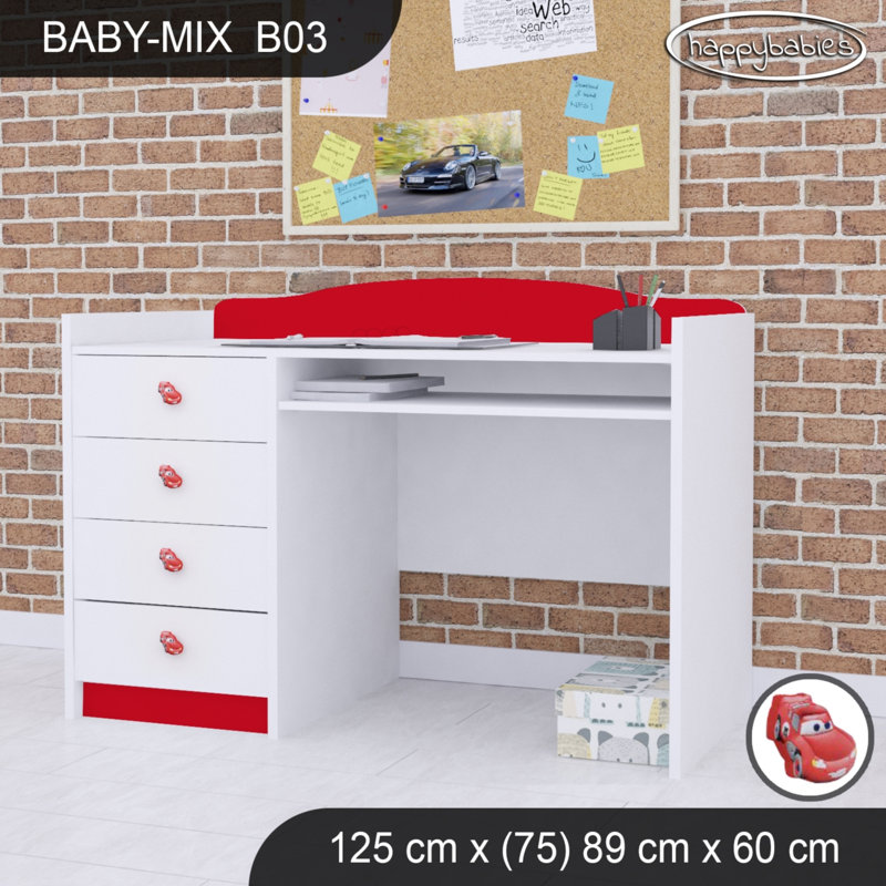 125cm Computer Desk, Red