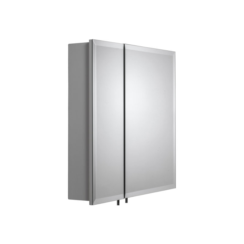610mm W 610mm H Surface Frameless Medicine Cabinet Mirror 2 Adjustable