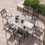 Ensemble repas d'extérieur 7 pièces, finition fer, noir-1686030881