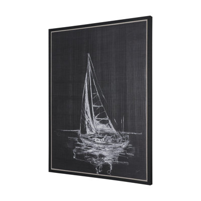 «Sail Away I» par Mercana Studio, toile encadrée texturée à la main