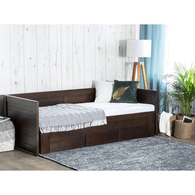 Ambrosino Solid Wood Daybed with Trundle, Brown