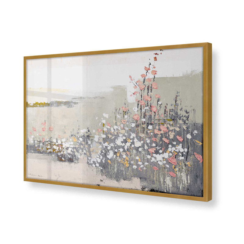 «Floral Haze» sur papier, Cadre doré poli, H 13,25 po x l 17,25 po