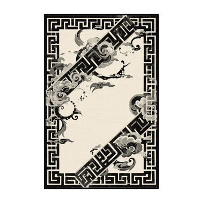 Machine Washable Patterns And Textures Classic Oriental Rug in Beige – Binding
