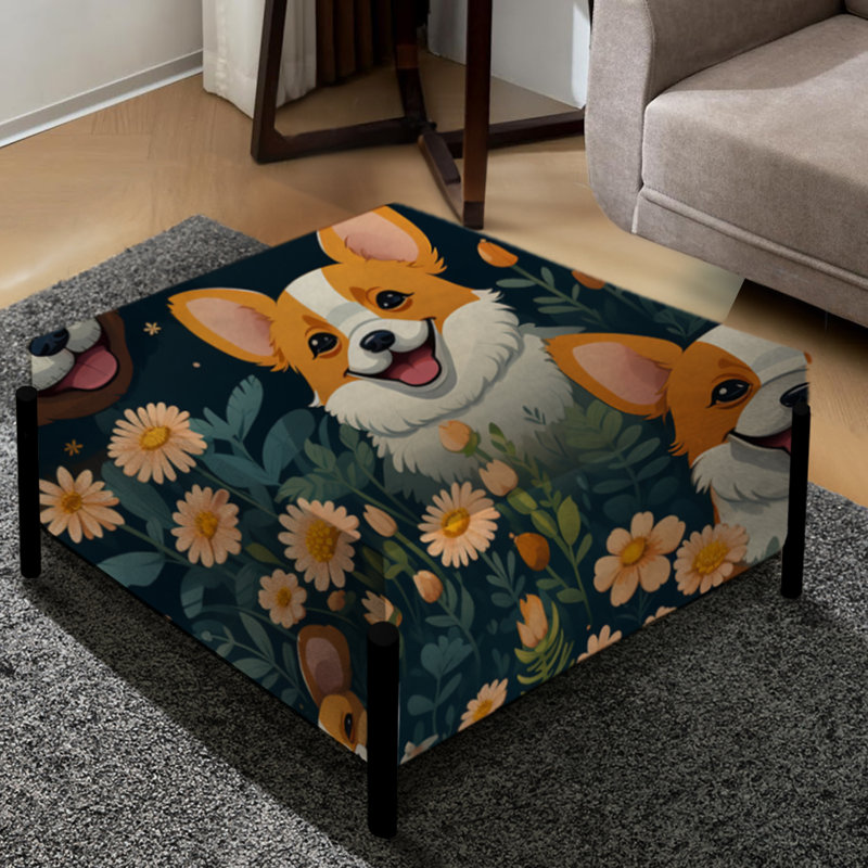 Corgi Cuties - Grand repose-pieds carré imprimé animal