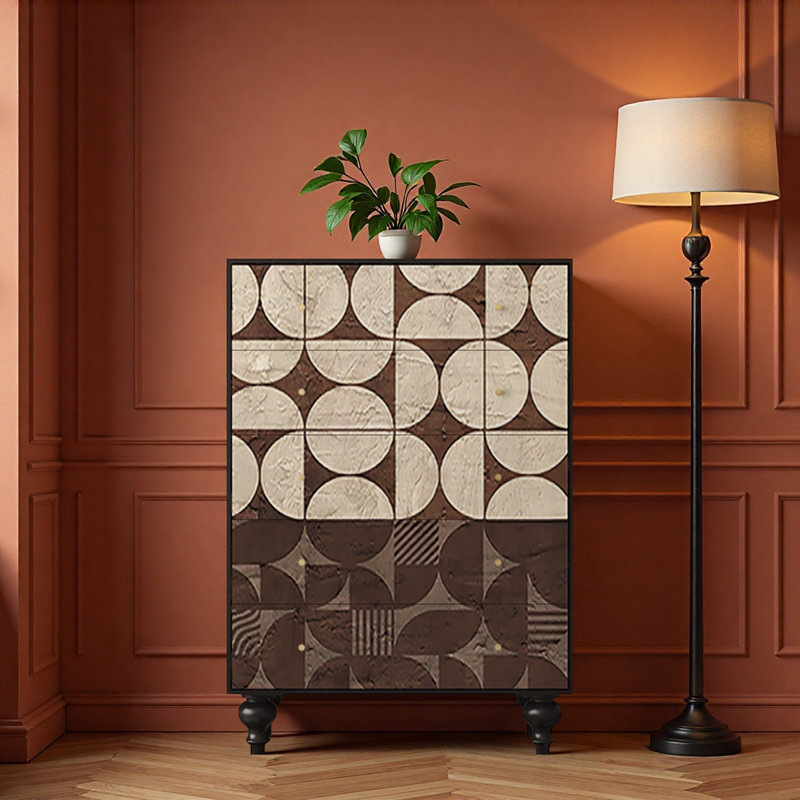 Armoire de décoration géométrique à motifs géométriques