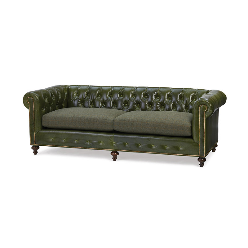 Charlotte Leather Sofa, Fawn, Mont Blanc Winterpine