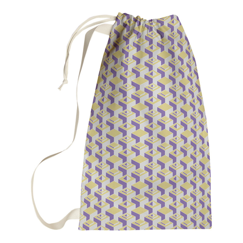 Sac à linge gratte-ciels, H 29 po x l 18 po x P 1,5 po, Jaune / Mauve