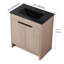 Meuble-lavabo de salle de bain 30 po autoportant avec céramique noire. 2 portes d'armoire à fermeture en douceur. Contreplaqué moderne. Évier de comptoir réglable en céramique.-8844910