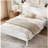 Platform Bed Frame with Headboard , Wood Slat Support , No Box Spring Needed ,King,White