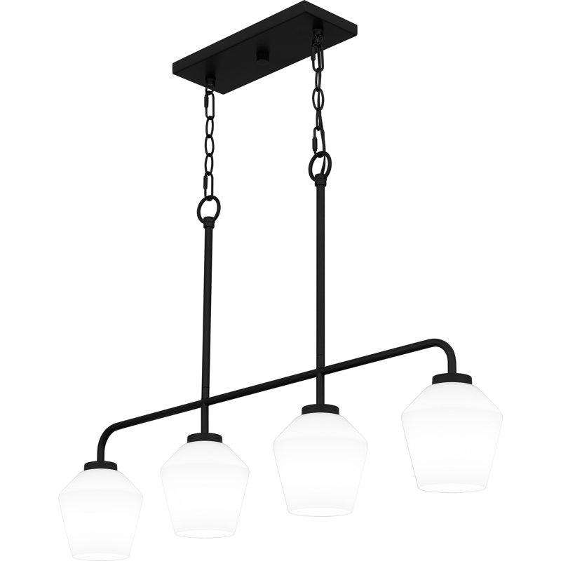 Sirkka 4 - Light Dimmable Kitchen Island Linear Chandelier, Matte Black