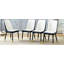  Chaises de salle à manger en polyuréthane bicolore avec pieds noirs et détails dorés, ensemble moderne de 4 épissures pour un usage domestique, blanc et noir-1143859567