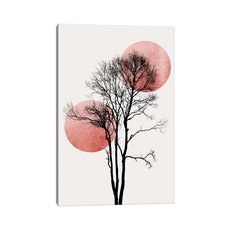 Sun And Moon Hiding-Rosè by Kubistika - Print on Canvas, Wrapped Canvas, 30.48cm H x 20.32cm W x 1.91cm D