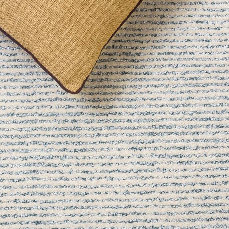 Ebony Hand Tufted Wool; Cotton; Recycled P.E.T Striped Indoor Rug, 2'-3" x 9'-0" Runner