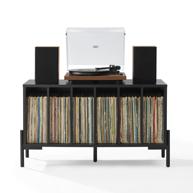 Greenwich Medium Record Storage Console, Black