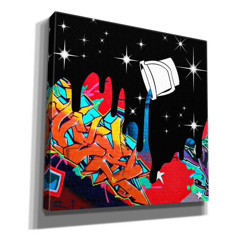 «Mini Mal 2» par Mark Ashkenazi, art mural sur toile, H 18 po x l 18 po x P 0,75 po