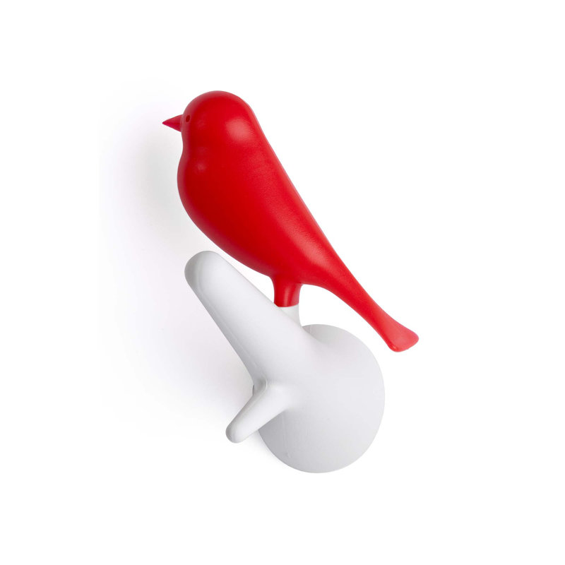 Shamus Plastic Wall Wall Hook, White/Red