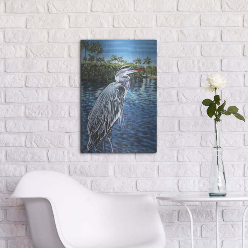 «Peaceful Heron I» par Carolee Vitaletti, H 24 po x l 16 po