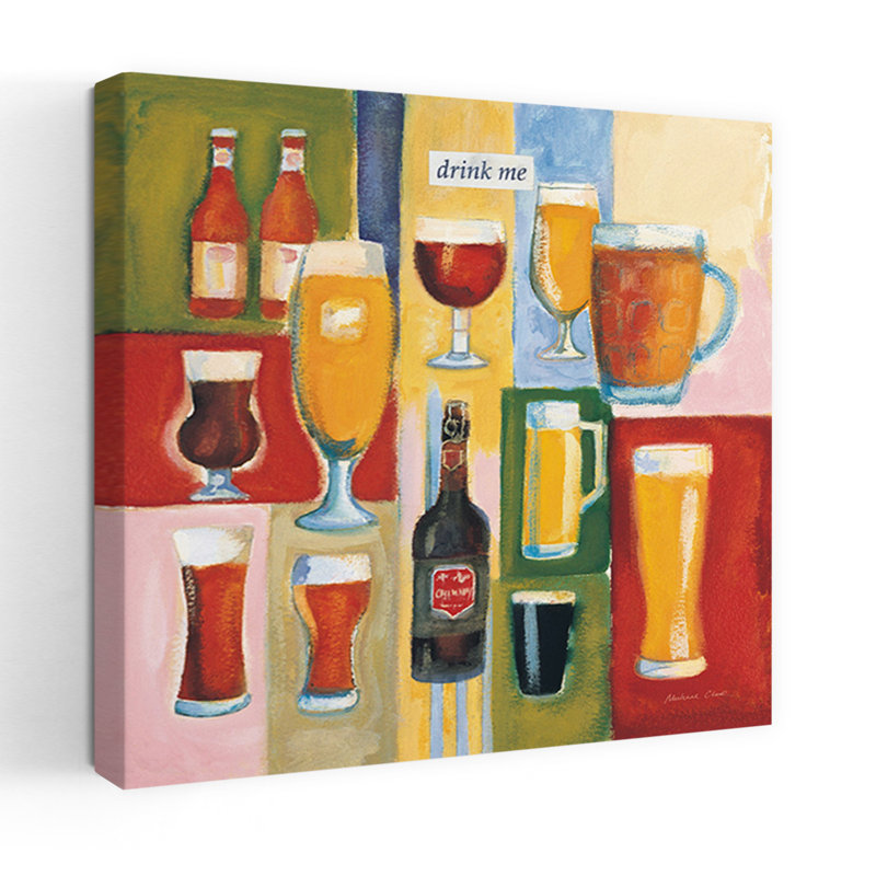 Drink Me, art mural contemporain, H 36 po x l 36 po