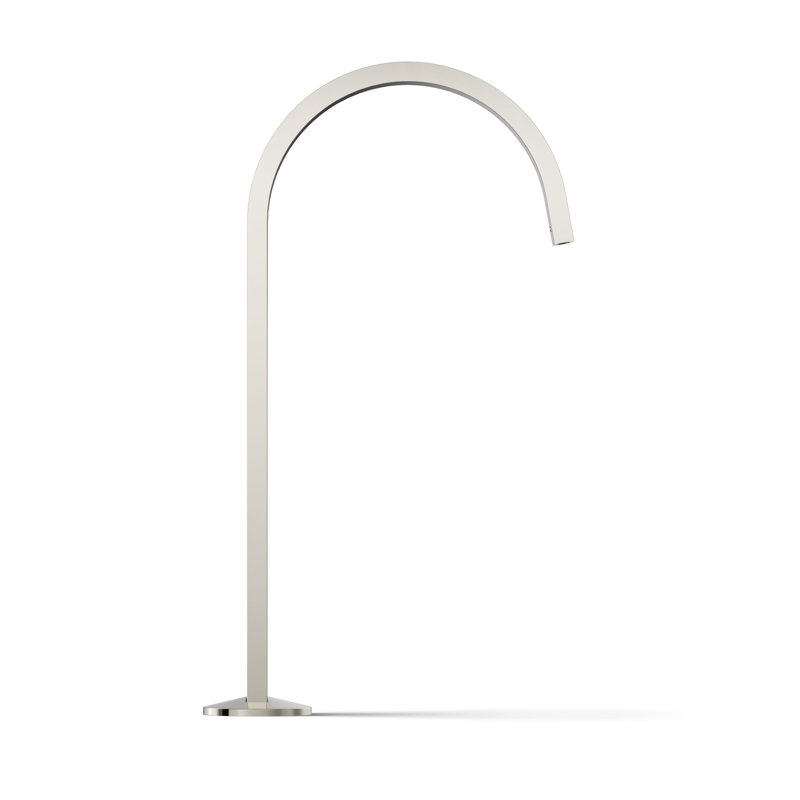 Components Bathroom Sink Spout With Ribbon Design, Polished Nickel