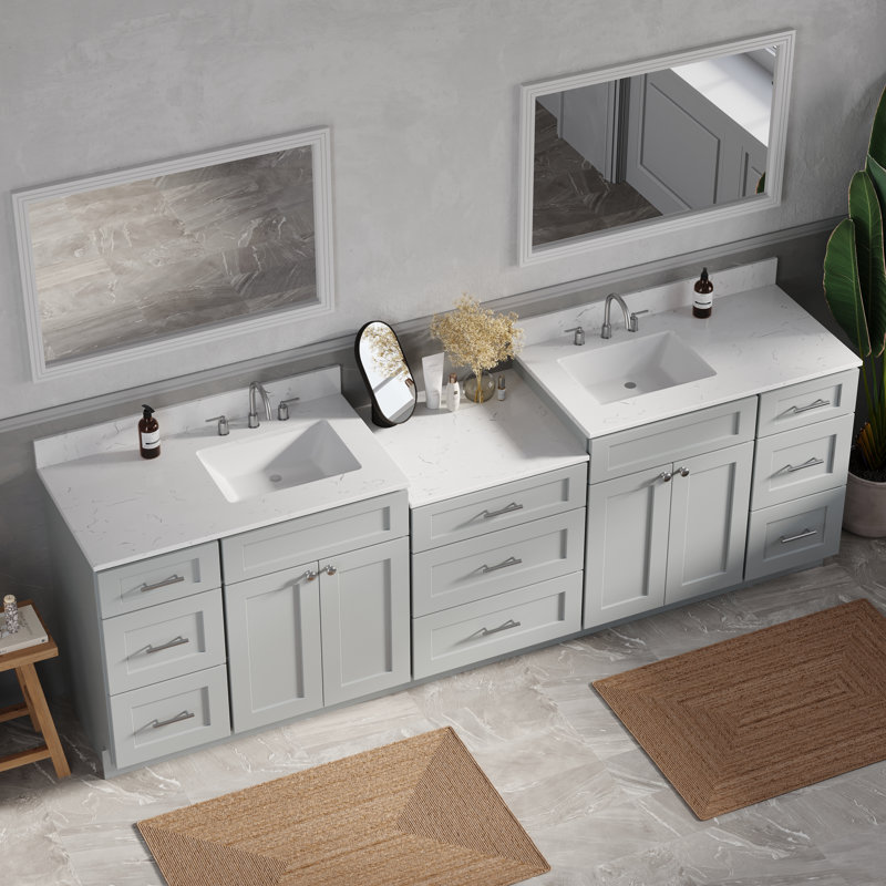 Meuble-lavabo double 102 po 108 po 114 po 120 po 120 po, 103", Gris