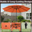 Parasol de patio rond de 9 pi - Parasol d'extérieur à manivelle et auvent ventilé pour abat-jour - pour terrasse, balcon, porche, cour ou piscine par Pure Garden (terre cuite)-806706506
