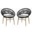 Chaise de salle à manger en osier de style papasan Cyril