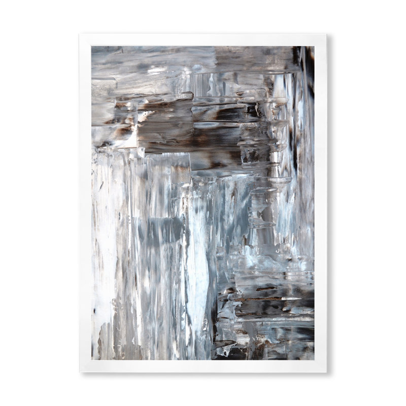 Art moderne gris et bleu II 2FDP47797, H 32 po x l 16 po x P 1 po, Blanc