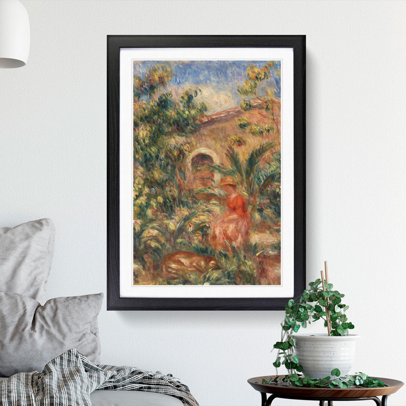 Farmhouse Vol.1 by Pierre-Auguste Renoir - Picture Frame Painting, 65cm H x 48cm W x 2cm D, Black